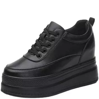 9 см микрофибра платформа каблук танкетка туфли кроссовки туфли-лодочки белые платформы воздушные сетчатые полые туфли туфли женские De Mujer 34 белый