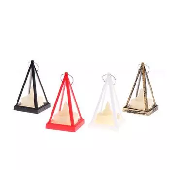 9 см мини светодиодный европейский треугольный светильник имитация свечи кукольный домик миниатюрный ночник модель дома декор игрушка чёрный