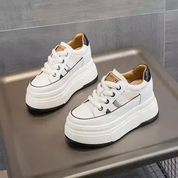 9 см натуральная кожа платформа кроссовки танкетка обувь для женщин дышащие кроссовки осенняя повседневная обувь скрытый каблук zapatillas mujer 35