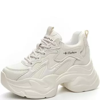 9 см натуральная кожа женская повседневная обувь белые туфли на платформе танкетка скрытый каблук белые массивные кроссовки вулканизированный скейтборд 34