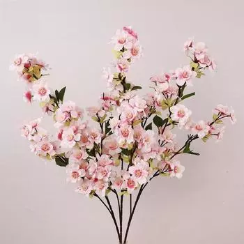 9 см в длину искусственные 3-ветвистые вишневые цветы букет в китайском стиле высококачественная шелковая ткань гостиная фотография имитация вишневого цвета цветок