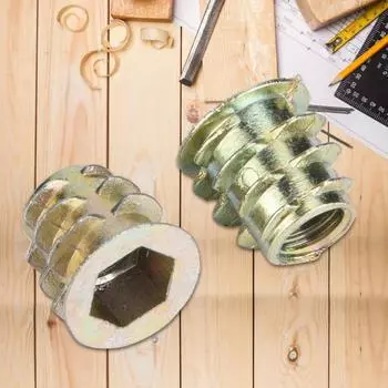 9 типов, 50 шт. M6, цинковый сплав внутри, шестигранные вставные гайки для деревянной мебели M6*12