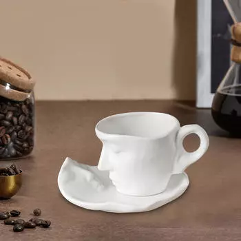 9 унций кружка для кофе с блюдцем набор, чашки с изображением поцелуя для романтического креативного подарка на свадьбу кухня белый