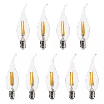 9 упаковок 4 Вт светодиодных лампочек E14, светодиодные лампы теплого белого цвета 2700 К, винтажный стиль, светодиодная лампа 40 Вт, эквивалент