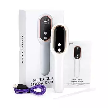 9 уровней электрическая массажная расческа с синим и красным светом, массажер для кожи головы и головы, беспроводной инфракрасный луч, массажная расческа, спрей для роста волос, уход за волосами CN белый