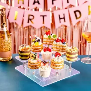 9-уровневый квадратный органайзер для полок, витрина для десертного стола, многоуровневая стойка для кексов, настольный органайзер