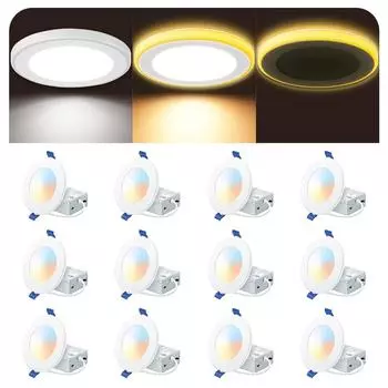 9 Вт 12 Вт светодиодный потолочный светильник 3 режима встраиваемый светильник с ночным освещением круглый светодиодный панельный светильник 110 В 220 В светодиодный точечный светильник