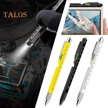 9-в-1 многофункциональная ручка-инструмент со светодиодной подсветкой Компактный дизайн Портативные отвертки Открывалка для бутылок Многофункциональная ручка-инструмент Гаджет синий