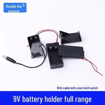 9-вольтовый батарейный блок с вилкой постоянного тока и линией - безопасный электронный держатель литиевых батарей Single battery holder pin type