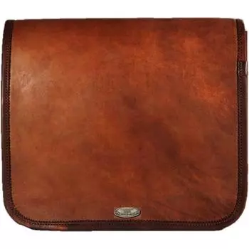 9 X11 Винтажная мужская сумка через плечо Сумка из козьей кожи Портфель для ноутбука 9 X 11 X 3 коричневый