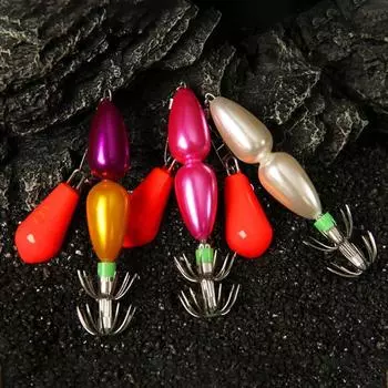 9CM/27G крючок для ловли кальмаров с разноцветными бусинами, двухслойный вертлюжный крючок-зонтик, крючок для ловли каракатицы, рыболовный крючок для ловли в пресной и соленой воде
