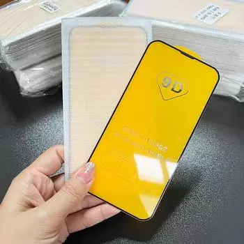 9D Silk Screen Tempered Glass for iPhone 13, 14, and 15 ProMax Full HD Protection 12 Mini