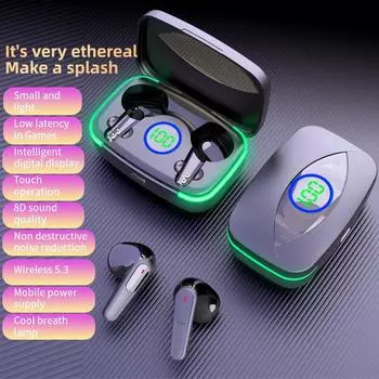 9D стерео беспроводные Bluetooth наушники гарнитура спортивная игровая гарнитура со светодиодным дисплеем зарядное устройство водонепроницаемые беспроводные наушники