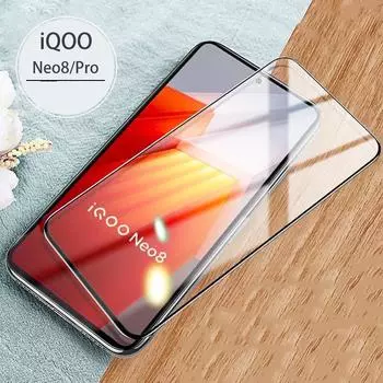 9D закаленное стекло для Vivo IQOO Neo8 Pro, прозрачная защитная пленка с черным краем для Iqoo Neo 8Pro, защитная передняя пленка против царапин iQOO Neo8 Pro чистый