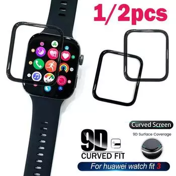9D Защитная пленка для экрана для Huawei Watch Fit 3 Smart Watch, полностью изогнутая защита экрана для Huawei Watch Fit3 без стекла