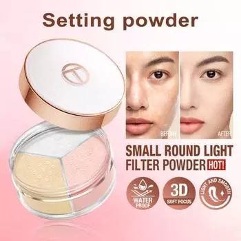 9G 3 цвета Рассыпчатая пудра Контроль жирности Длительный макияж Легкий вес скрывает поры Тонкие линии Матовая отделка Портативная пудра для женщин и девочек