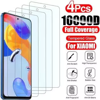 9H 4 шт. закаленная пленка для Xiaomi Redmi Note 10 11 9 8 7 Pro 9A 9C 8A 7A Стекло защитное стекло для Redmi Note 10 9 10S 8 7 8T