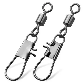 9KM DWLIFE 50 шт. вращающийся вертлюжок с Intersnap Value Sarkhan Snap снасти для соленой воды и пресной воды, черный 1/0#