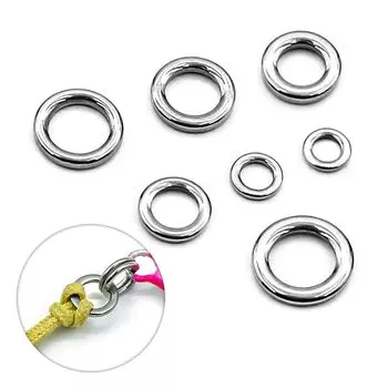 9KM DWLIFE Solid Rings 100 шт. Высокопрочные кольца из нержавеющей стали Value Fishing Lure Connectors Preswater Saltwater 2#