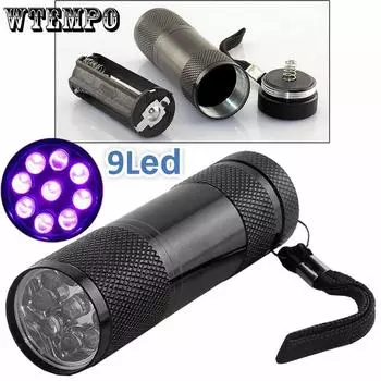 9led Фиолетовый фонарик УФ Многофункциональный детектор банкнот Фонарик 395 Ультрафиолетовый фонарик 2pcs