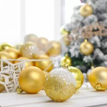 9pcs Creative Christmas Tree Pendant 6cm Hanging Ornament Christmas Ball Set Window синий