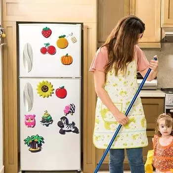 9pcs Cute Cartoon Fruit Magnets: Add Colorful Fun to Your Fridge with Creative Soft Rubber Stickers!