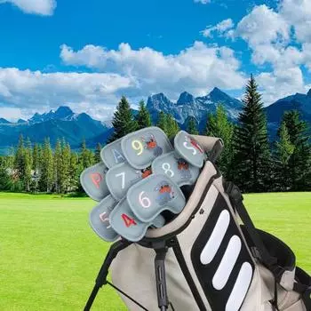 9 шт. чехол для головки клюшки для гольфа из искусственной кожи чехол для головки клина для гольфа из железа разноцветный