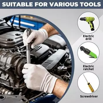 9Pcs Hex Shank Drill Socket Adapter Set Multipurpose 1/4 3/8 1/2 Square Socket Drill Bits Extension Rod for Impact Driver