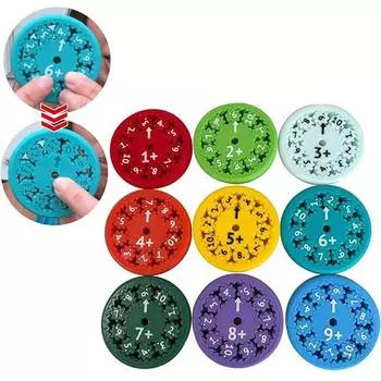 9PCS Math Fact Fidgets Spinners Toy Educational Spinner Toy For Learning Arithmetic Multiplication Division Addition Subtraction