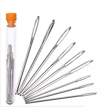 9pcs/set Crochet Hook Knitting Yarn Cross Stitch Embroidery Large Eye Needles Handmade DIY Leather 1