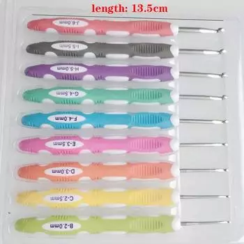 9Pcs/Set Ergonomic Crochet Hook Set Crochet Needles Knitting Needle Sewing Accessories DIY Hand-made Tool Sweater Needle