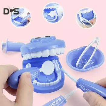 9Pcs/Set Kids Educational Dental Scene Toy Набор дошкольных обучающих игр для чистки зубов зелёный
