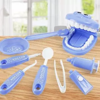 9Pcs/Set Kids Educational Dental Scene Toys Дошкольное обучение Чистка игры зелёный