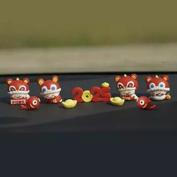 9Pcs/set Mascot Snake Cartoon Snake Figurines Creative Car Interior Ornament New Years Decor 9Pcs