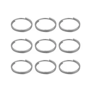 9Pcs Titanium Alloy Keyring Round Split Rings Outdoor Portable Keyring Buckle for Keychains and Carabiners Enduring 12MM