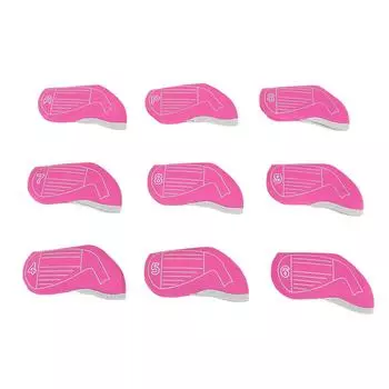 9шт чехлов для клюшек Club Iron, защитный чехол для клюшек, пылезащитный, устойчивый к царапинам, подходит для большинства клюшек Rose Red