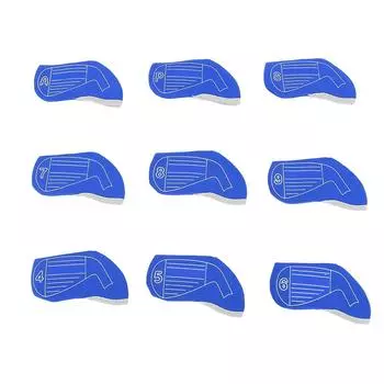 9шт. Чехол на голову клюшки с номером, пыленепроницаемый, модный, амортизирующий, противоскользящий, чехол на голову клюшки из железа