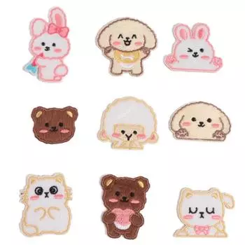 9шт мультфильм нашивка на одежду милая одежда аппликации одежда вышитая нашивка шитье 9pcs