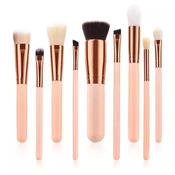 9шт. Набор кистей для макияжа. Кисть для тонального крема. Кисть для теней. Синтетический набор кистей для макияжа.