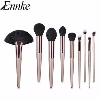 9шт. Набор кистей для макияжа. Кисть для тональной основы. Веерная кисть. Кисть для теней. Косметический инструмент.