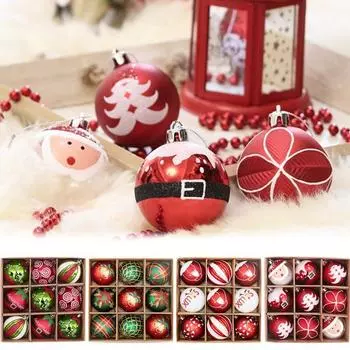 9шт Рождественские смешанные шары безделушки Рождественское украшение елки Рождественское украшение дома A