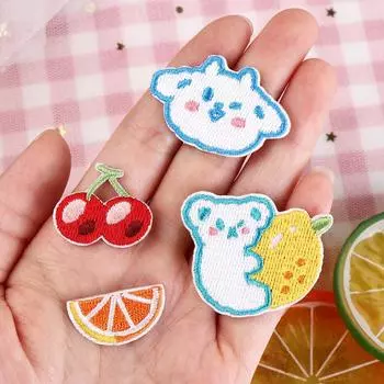 9шт. Симпатичные нашивки на одежду, аппликации с изображением медведя, вышитые нашивки для шитья 9pcs