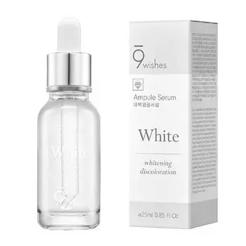 9WISHES Perfect White Ampule Serum 25 мл, восстанавливающая, увлажняющая, корейская косметика, Kbeauty, пробник