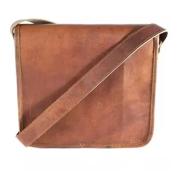 9X11 Идеальная новая коричневая кожаная сумка, мужская сумка через плечо для ноутбука, портфель 9 x 11 x 4 in коричневый