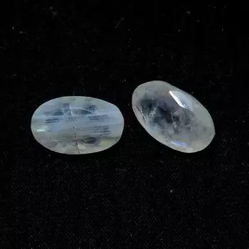 9X15MM натуральный радужный лунный камень, огранка «Клетка», 11 карат. Овальный драгоценный камень 02 шт. Лот RML-434