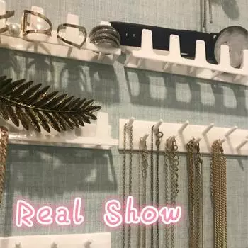 9x Adhesive Jewellery Organiser Wall Mounted Hooks Rack Necklace Hanger