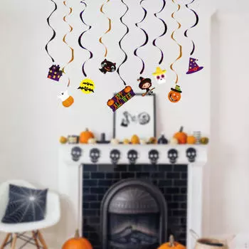 9x Хэллоуин подвесные вихревые украшения сувениры для вечеринок декоративная сцена макет потолочные ленты