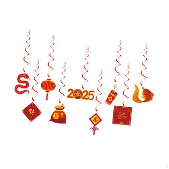 9x Китайский Год Подвесные Украшения Лунный Фото Реквизит Оконные Композиции Благословение