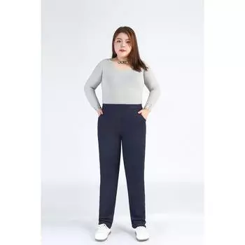 9XL утолщенные флисовые осенние эластичные брюки для девочек для женщин теплые зимние большие облегающие брюки большого размера 9XL чёрный