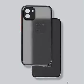 A03 Armor Lens Protect Matte Phone Case для Samsung Galaxy A04 A14 5G A03/A03 Core A03Core Мягкий гибридный прозрачный чехол из ТПУ + акрила Samsung A03 Core чёрный